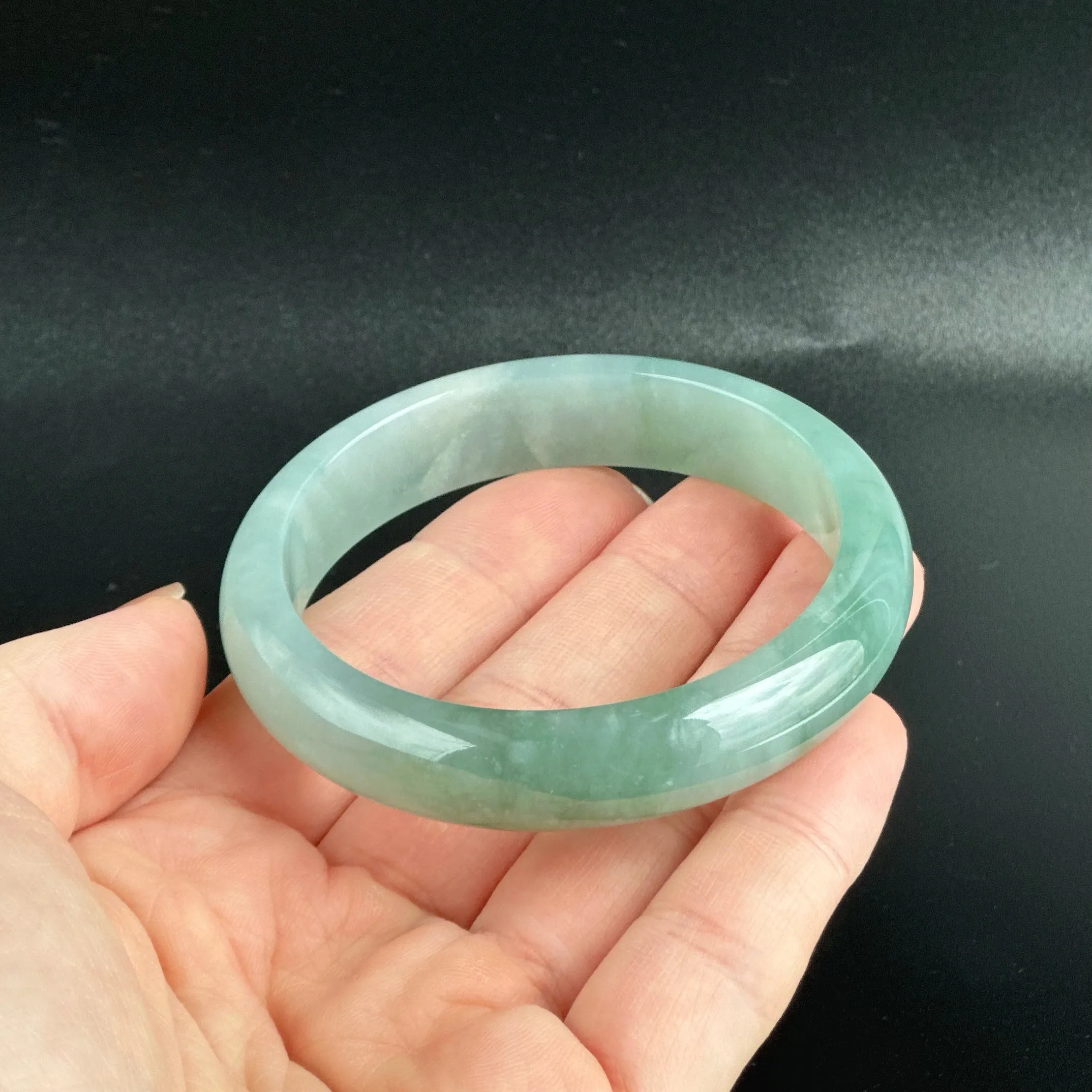 80157 57.0mm Highly Translucent Blue Jadeite Bangle