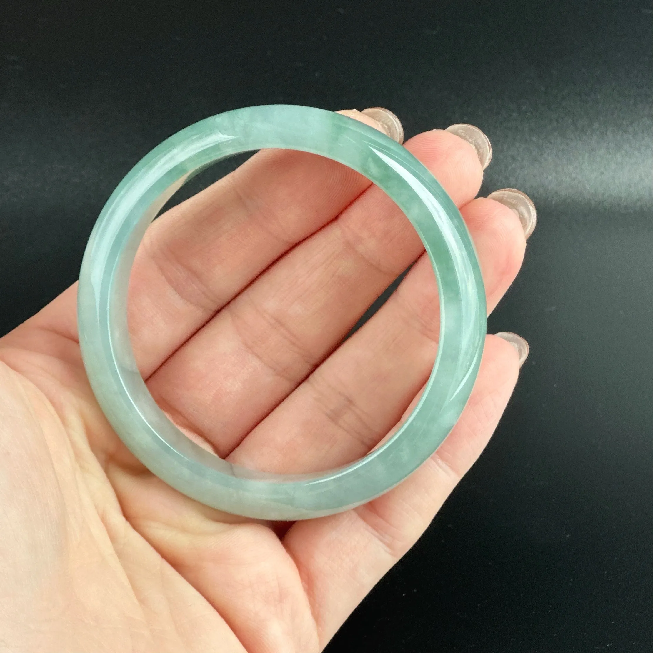 80157 57.0mm Highly Translucent Blue Jadeite Bangle