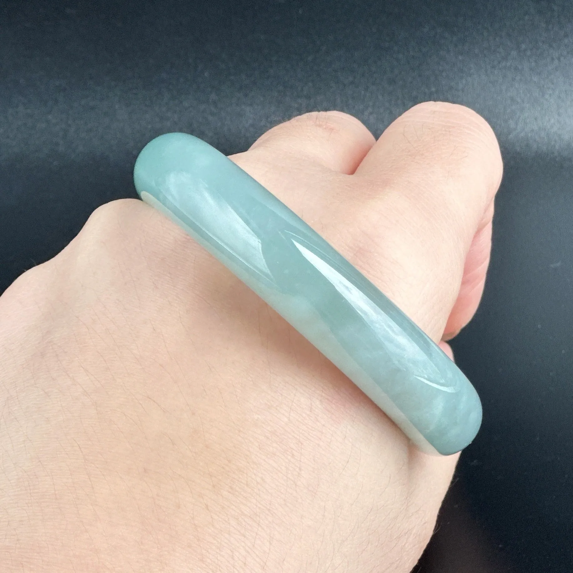 80157 57.0mm Highly Translucent Blue Jadeite Bangle