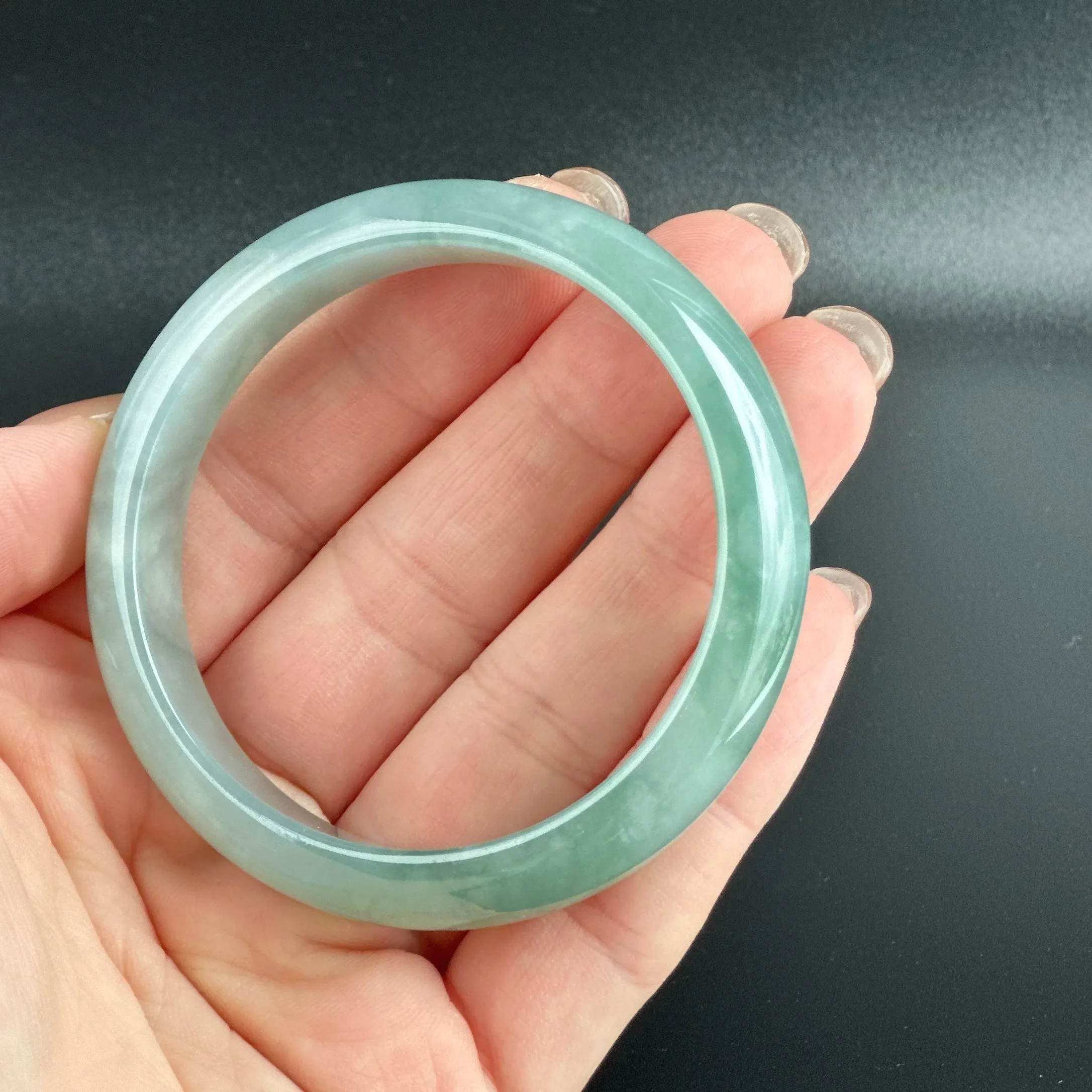 80157 57.0mm Highly Translucent Blue Jadeite Bangle