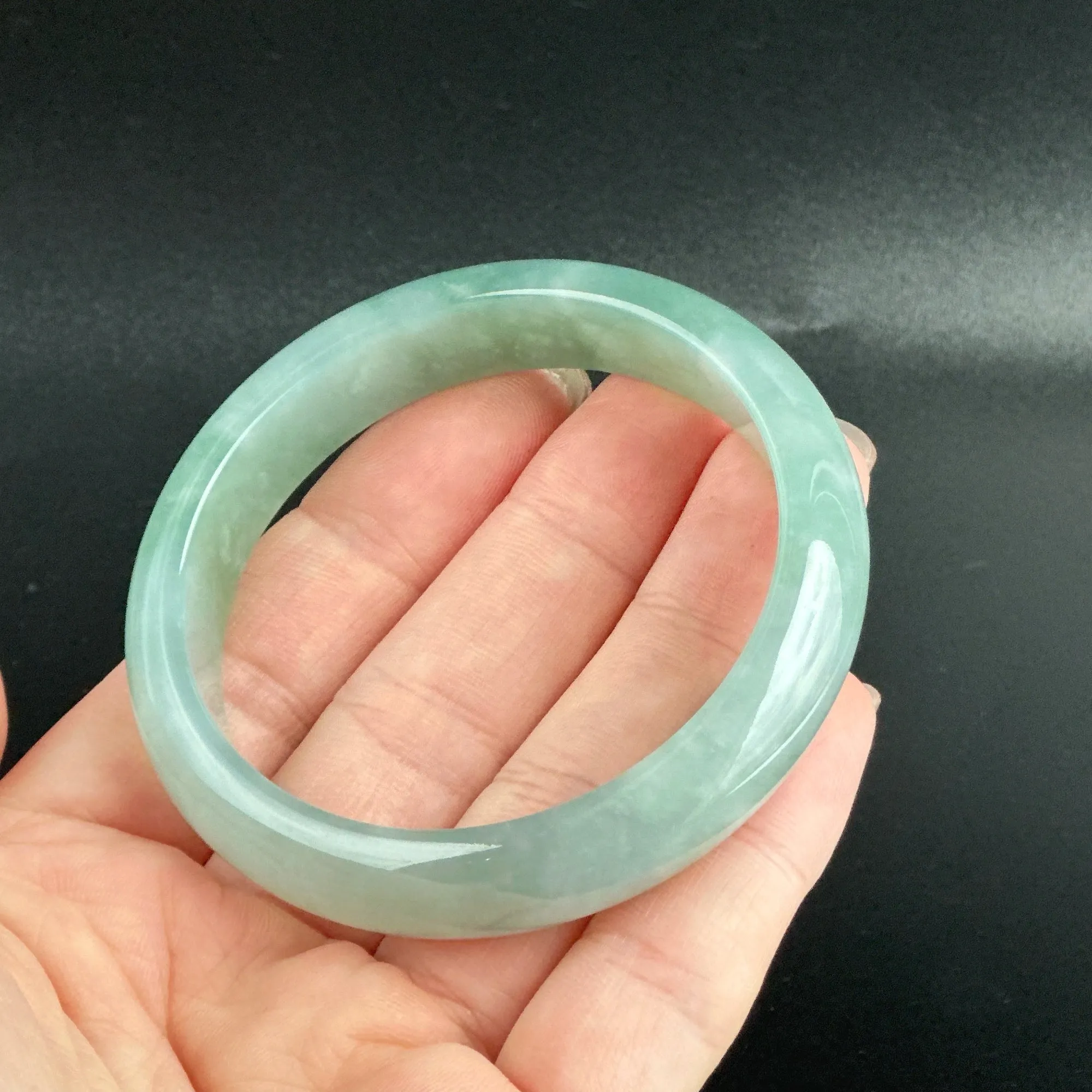 80157 57.0mm Highly Translucent Blue Jadeite Bangle