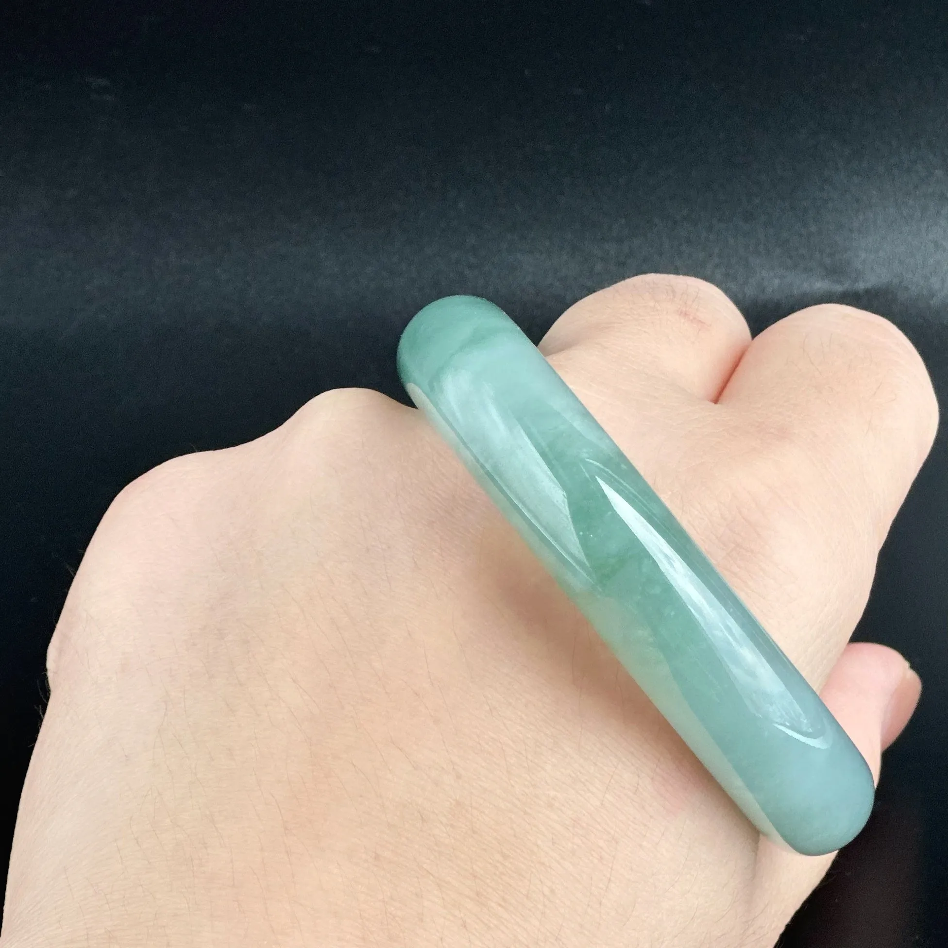 80157 57.0mm Highly Translucent Blue Jadeite Bangle