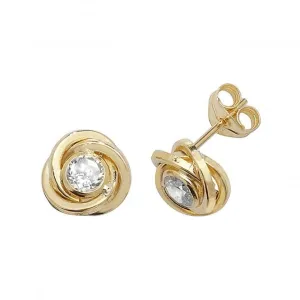 9ct Yellow Gold Cubic Zirconia Orbital Stud Earrings