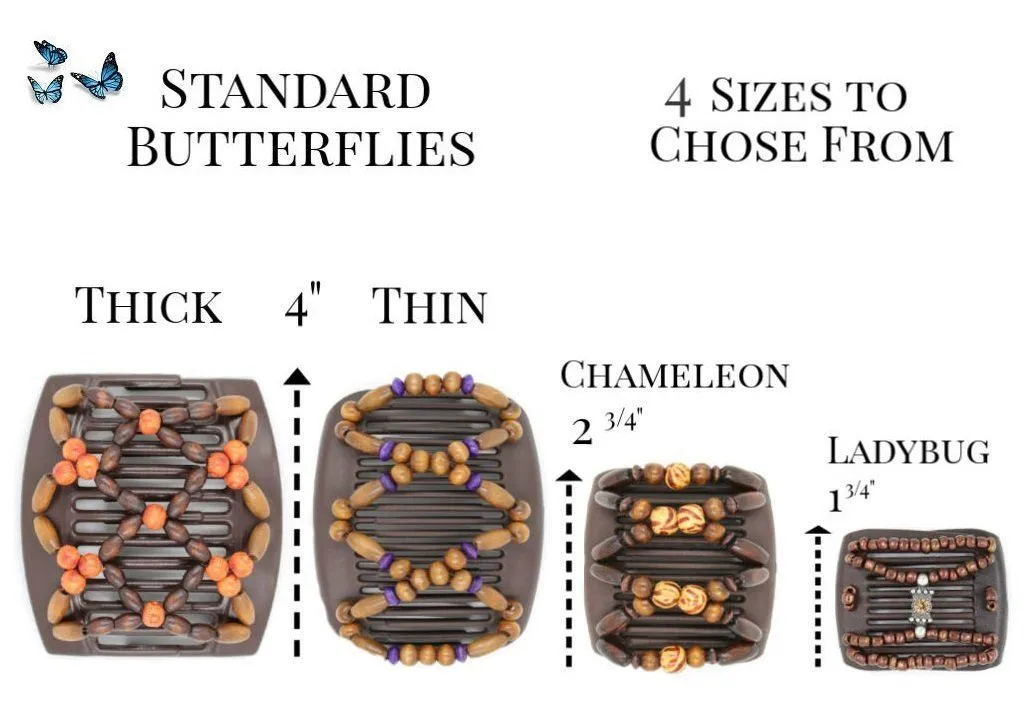 African Butterfly Hair Comb - Ndalena Turquoise 09