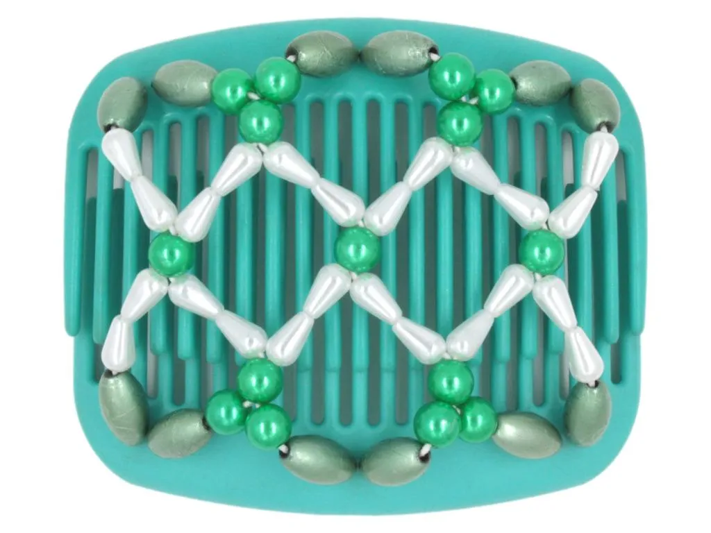 African Butterfly Hair Comb - Ndalena Turquoise 09