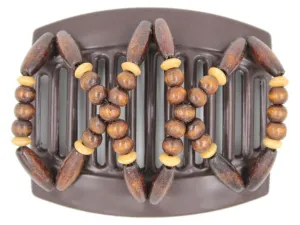 African Butterfly Thick Hair Comb - Beada Brown 186