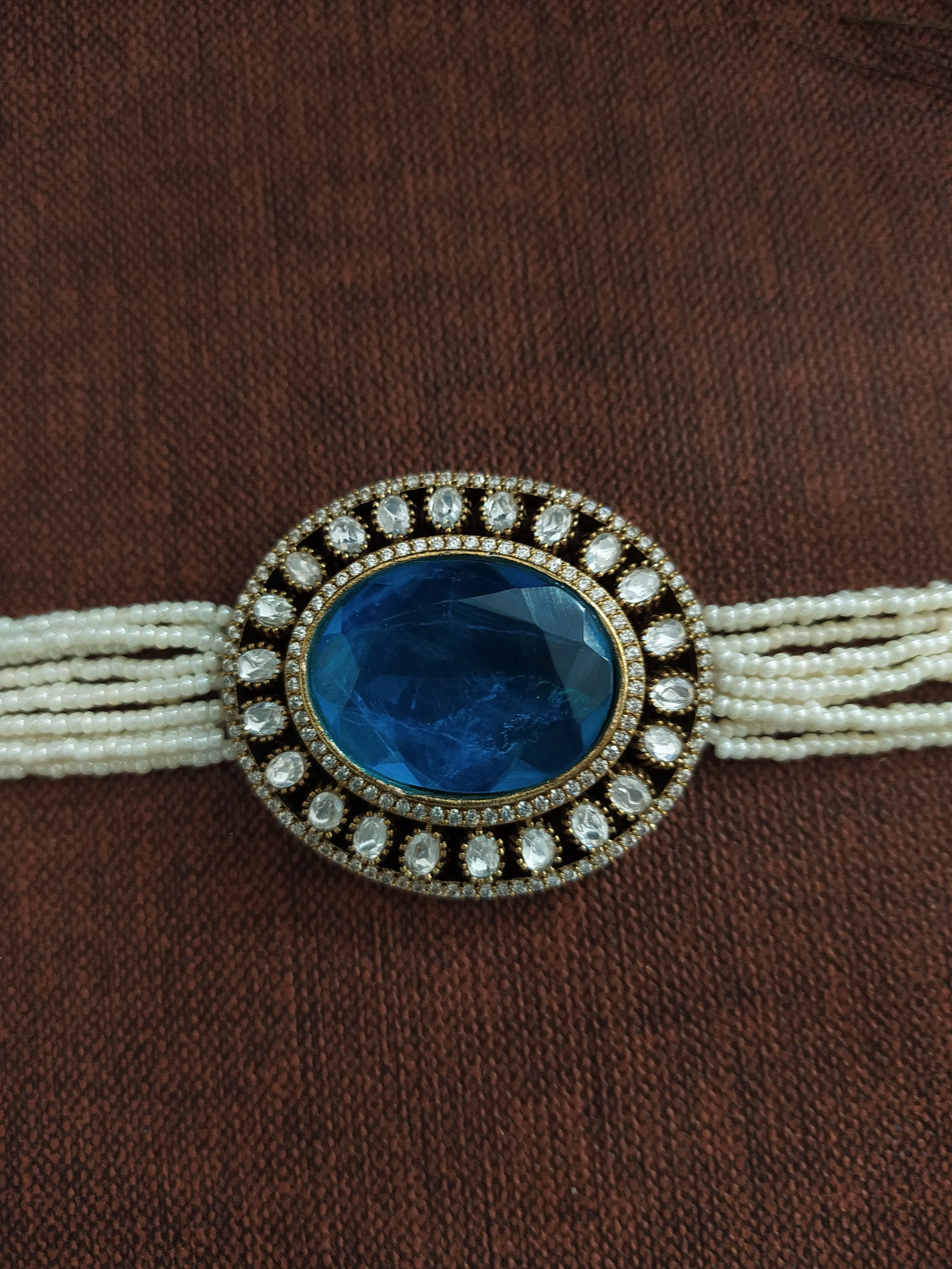 Amazing Moissanite Stones Victorian Choker Set