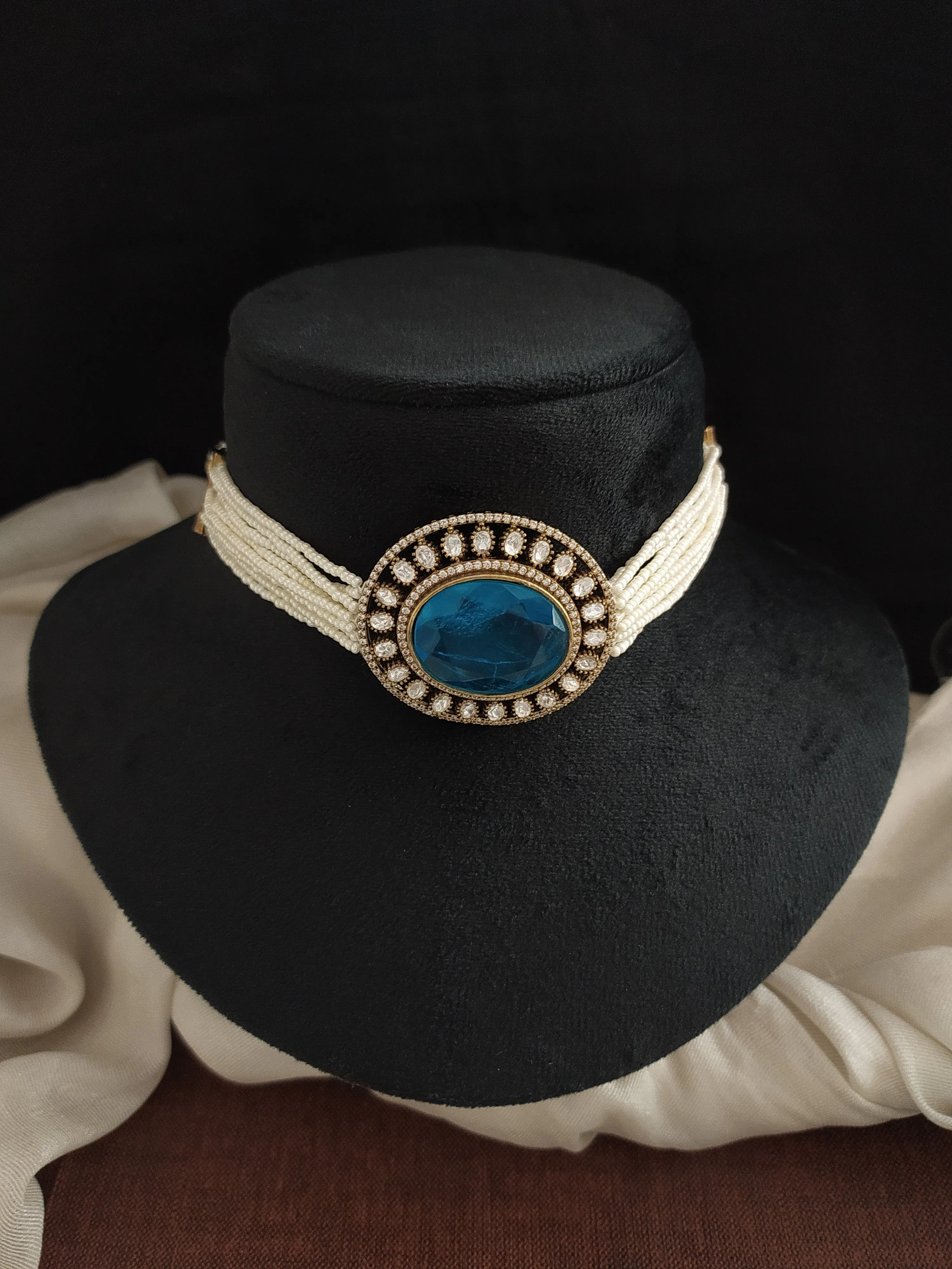 Amazing Moissanite Stones Victorian Choker Set