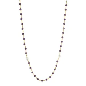 Amethyst and Crystal Counter Bead Necklace
