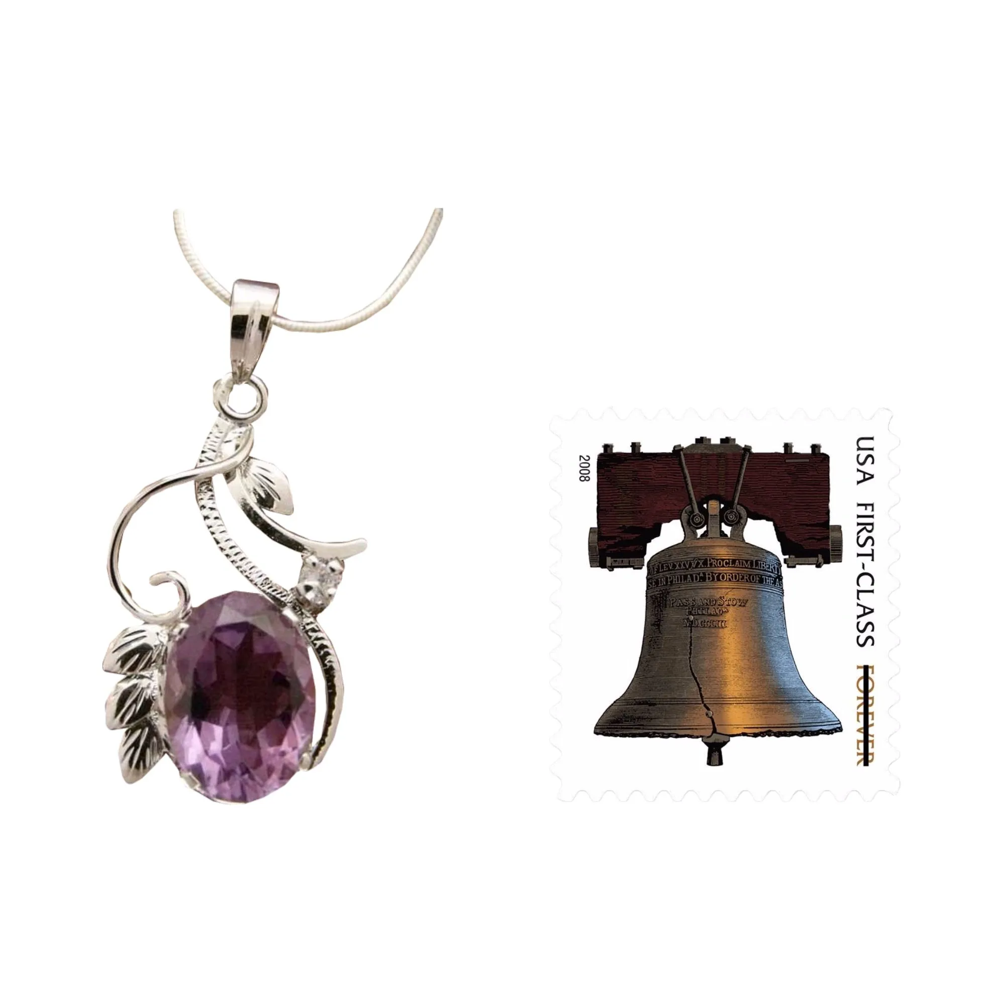 Amethyst flower necklace - Nostalgia | NOVICA