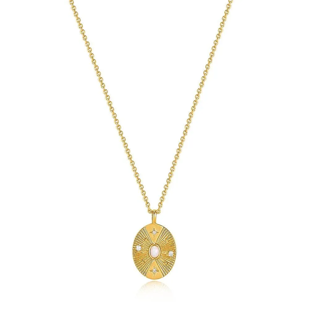 Ania Haie Gold Scattered Stars Kyoto Opal Disc Necklace