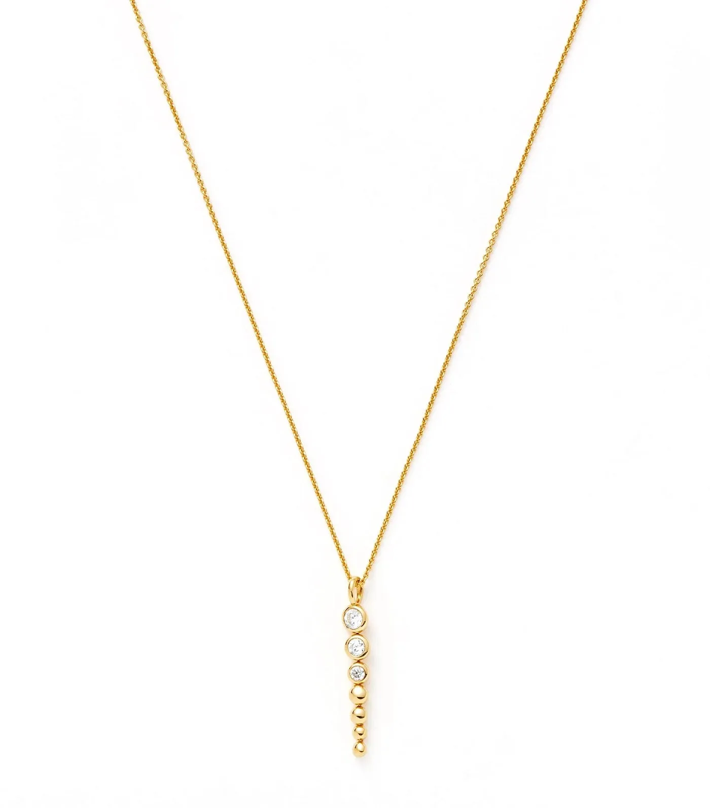 Articulated Beaded Stone Drop Pendant Necklace Gold
