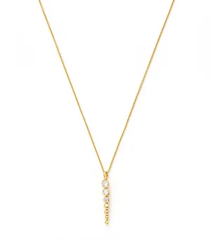 Articulated Beaded Stone Drop Pendant Necklace Gold