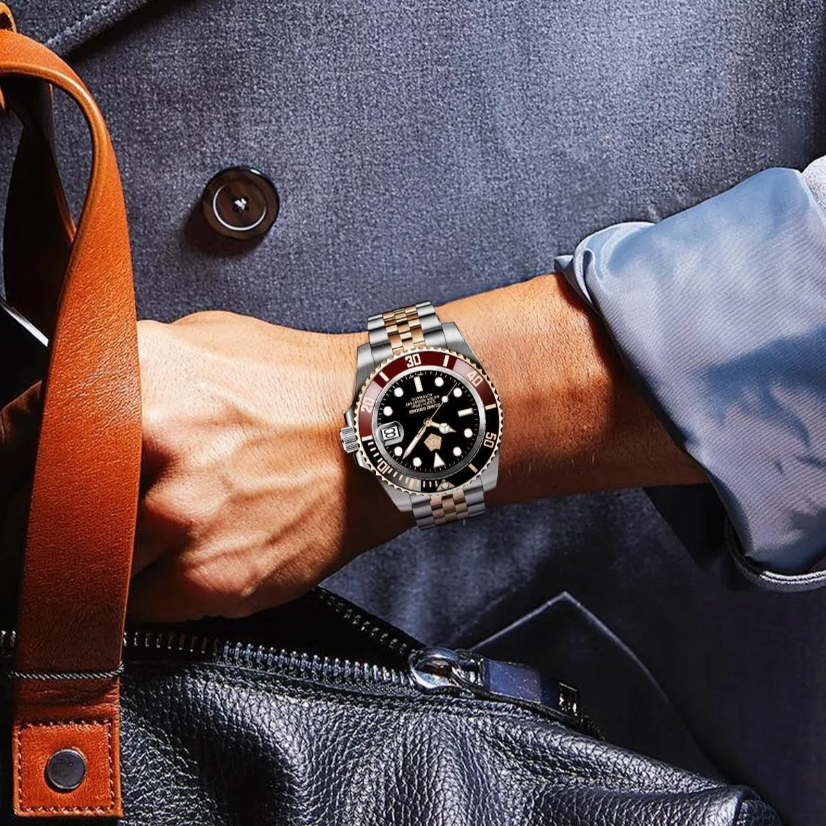 Automatic Men watch | Solid Steel | Megalith 8393M