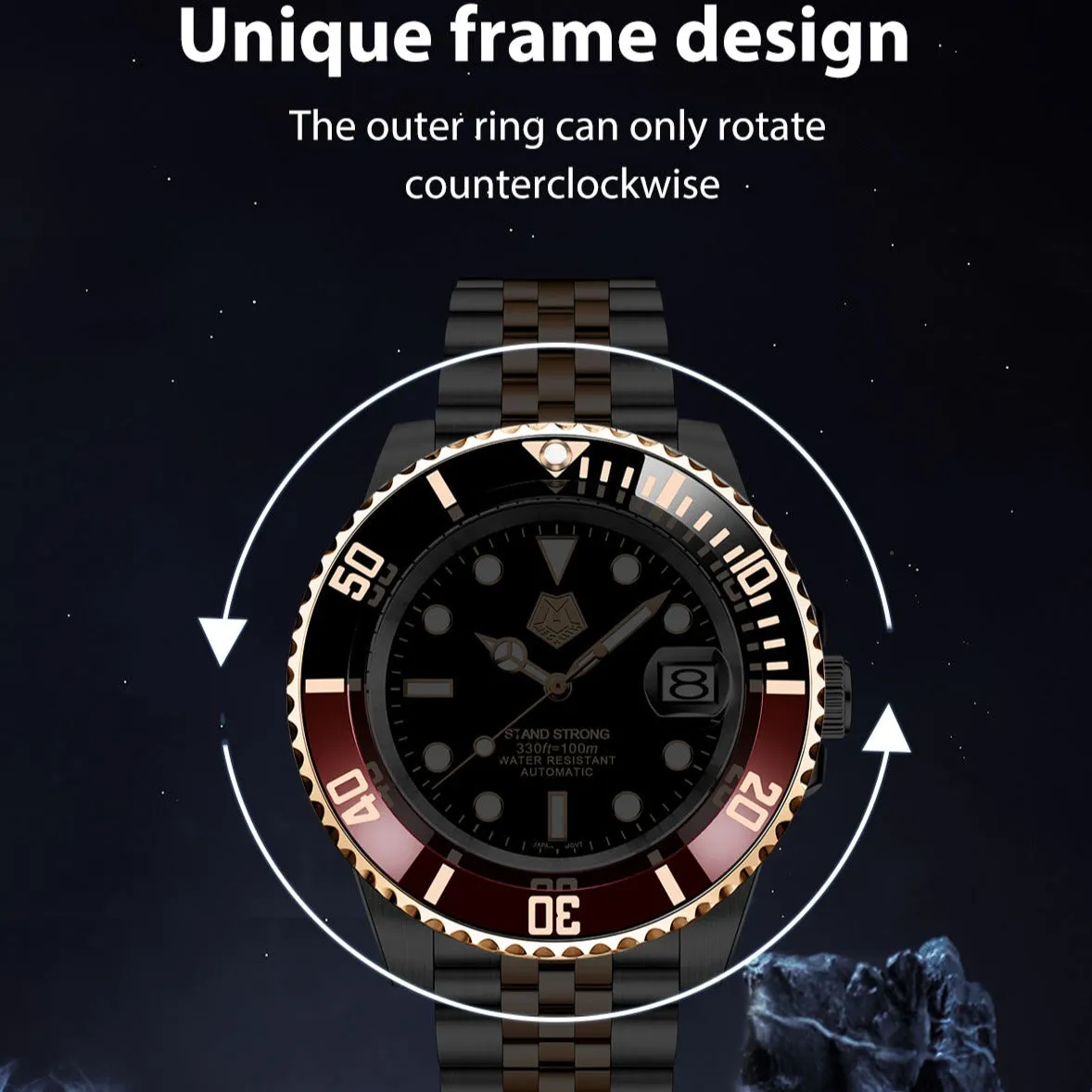 Automatic Men watch | Solid Steel | Megalith 8393M