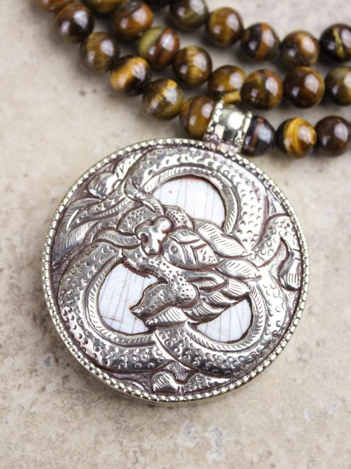 Awakening Tiger Eye Pendant Mala