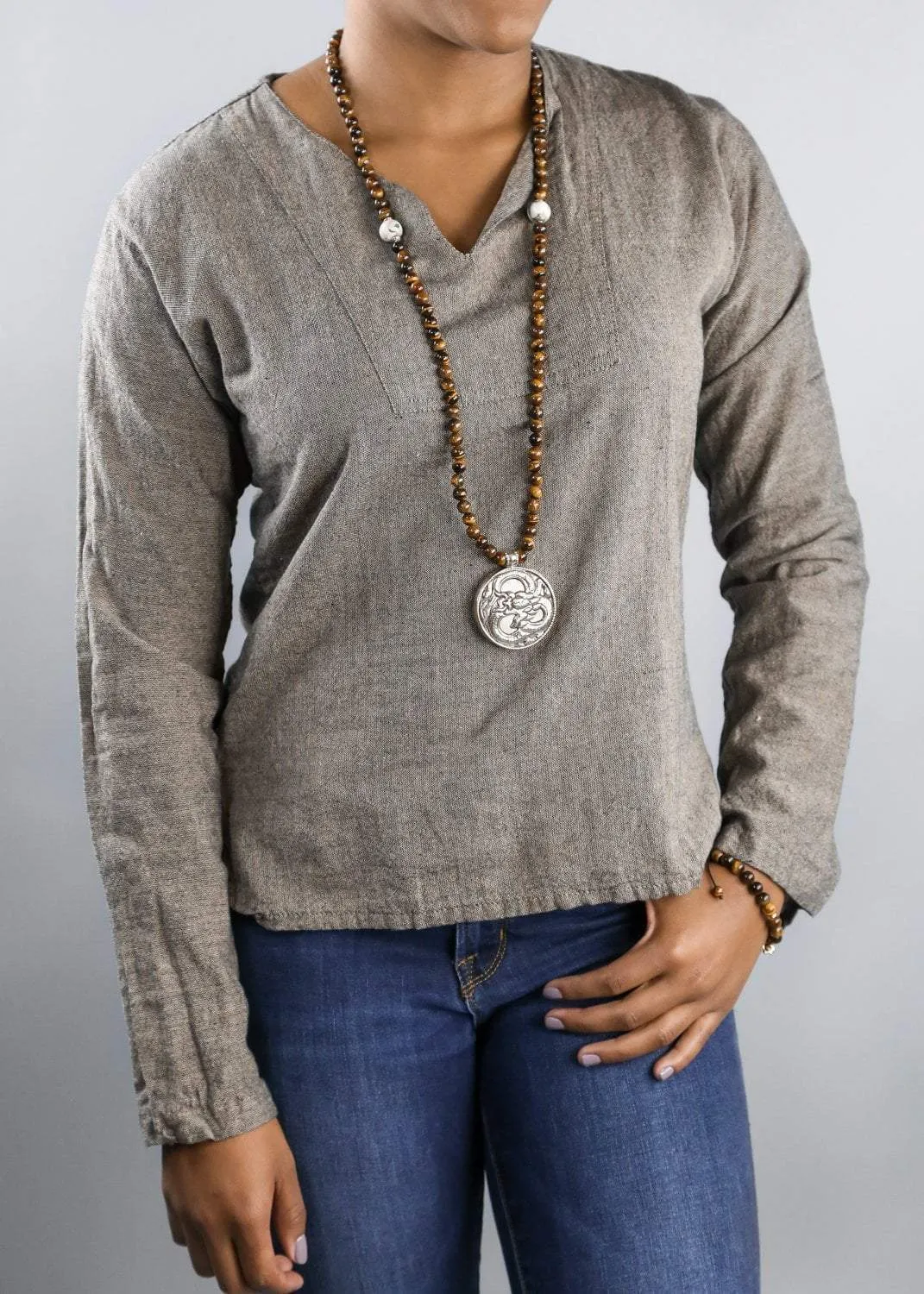 Awakening Tiger Eye Pendant Mala