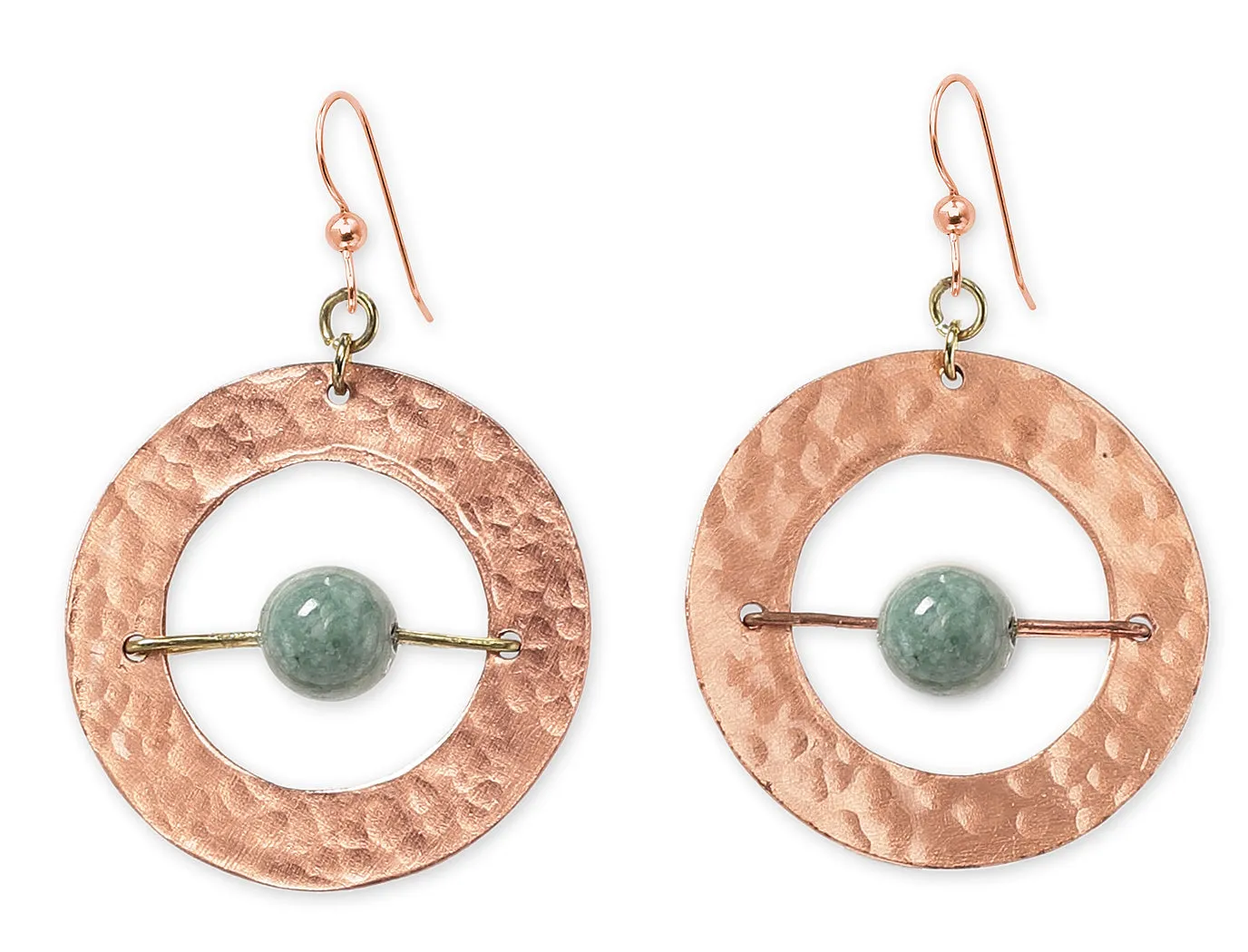 AXIS SMALL Contemporary Every Day Dangle Earrings with Suspended Stone from the SCULPTURAL Collection