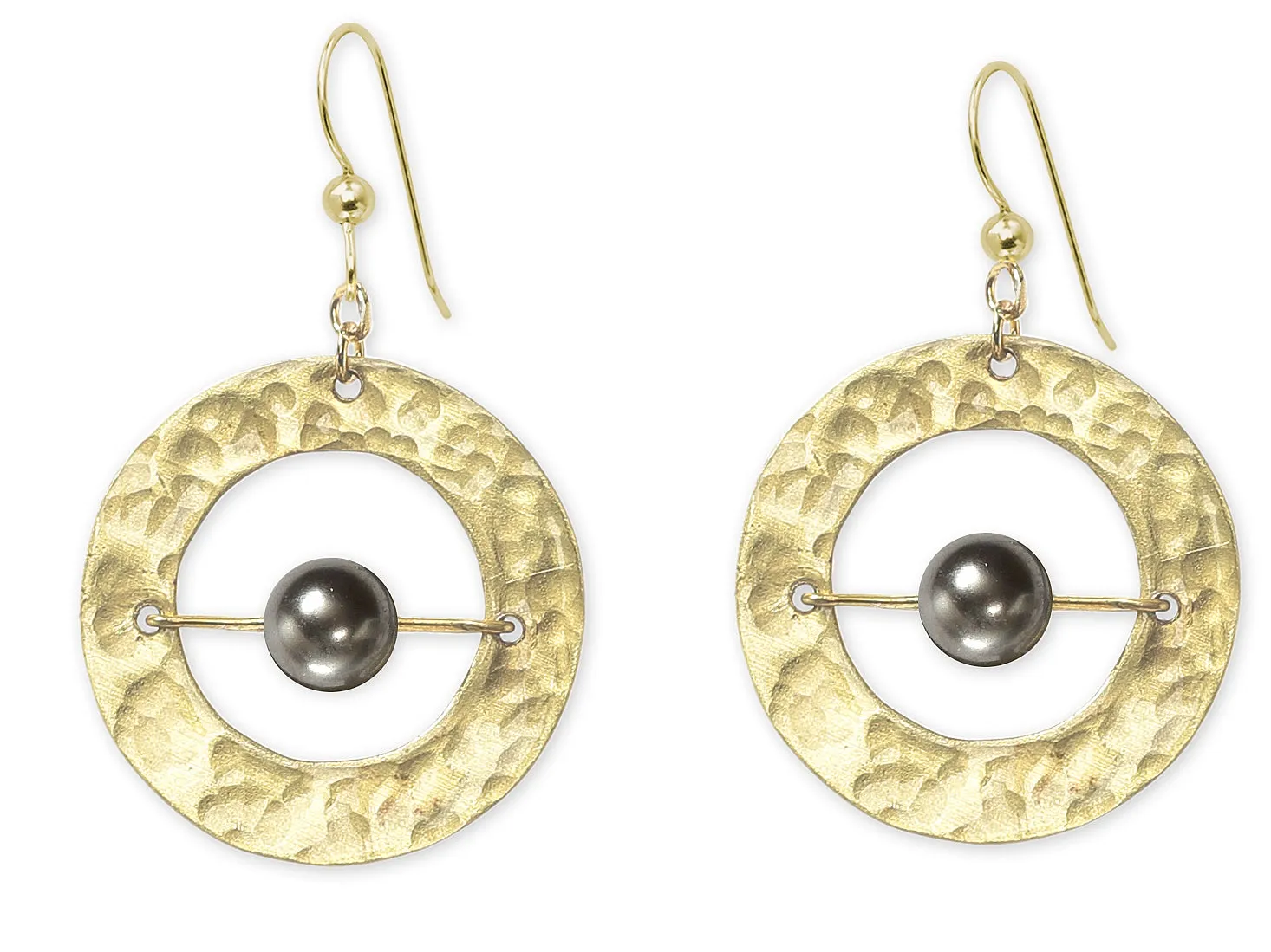 AXIS SMALL Contemporary Every Day Dangle Earrings with Suspended Stone from the SCULPTURAL Collection