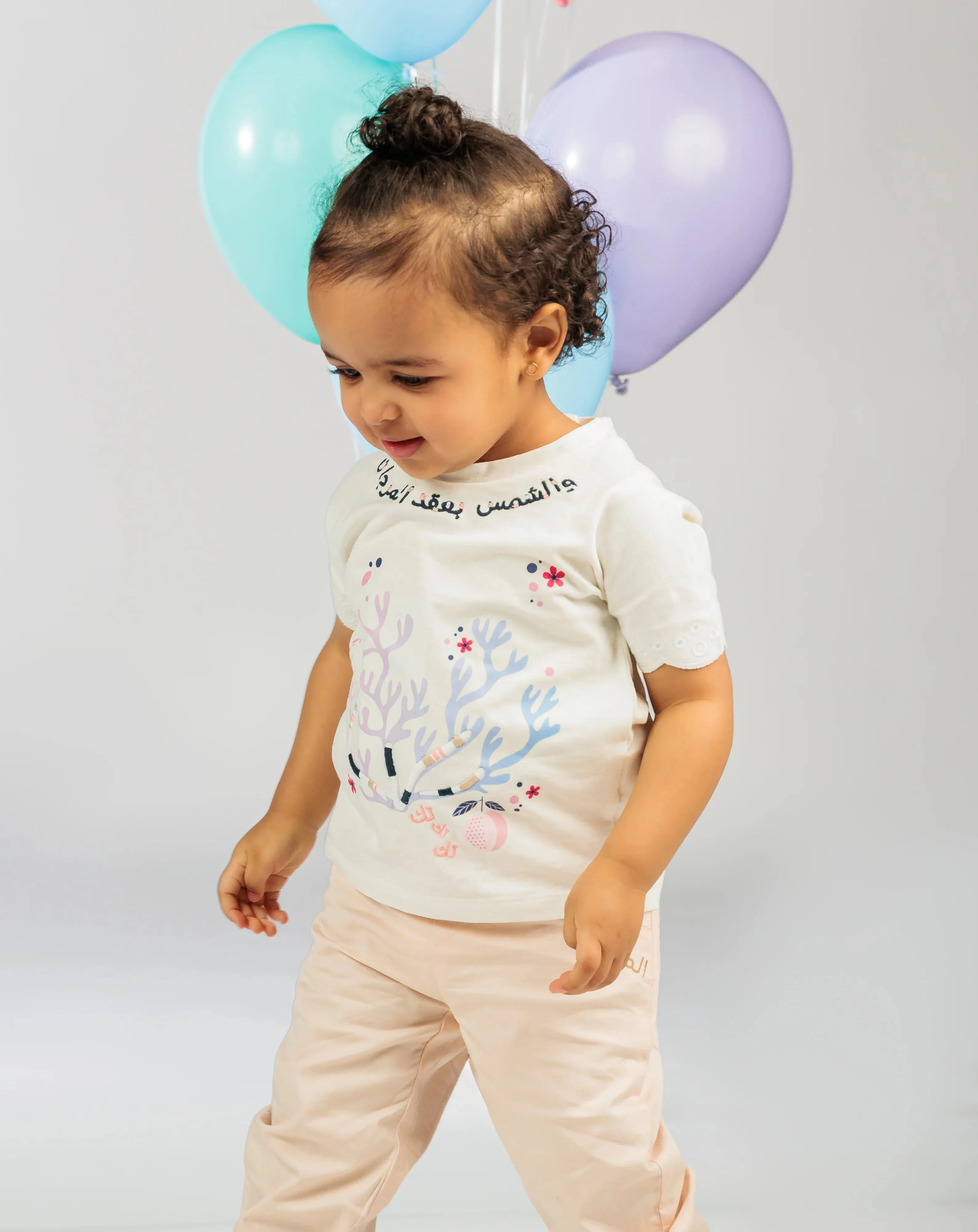Baby Girl White Top with Necklace