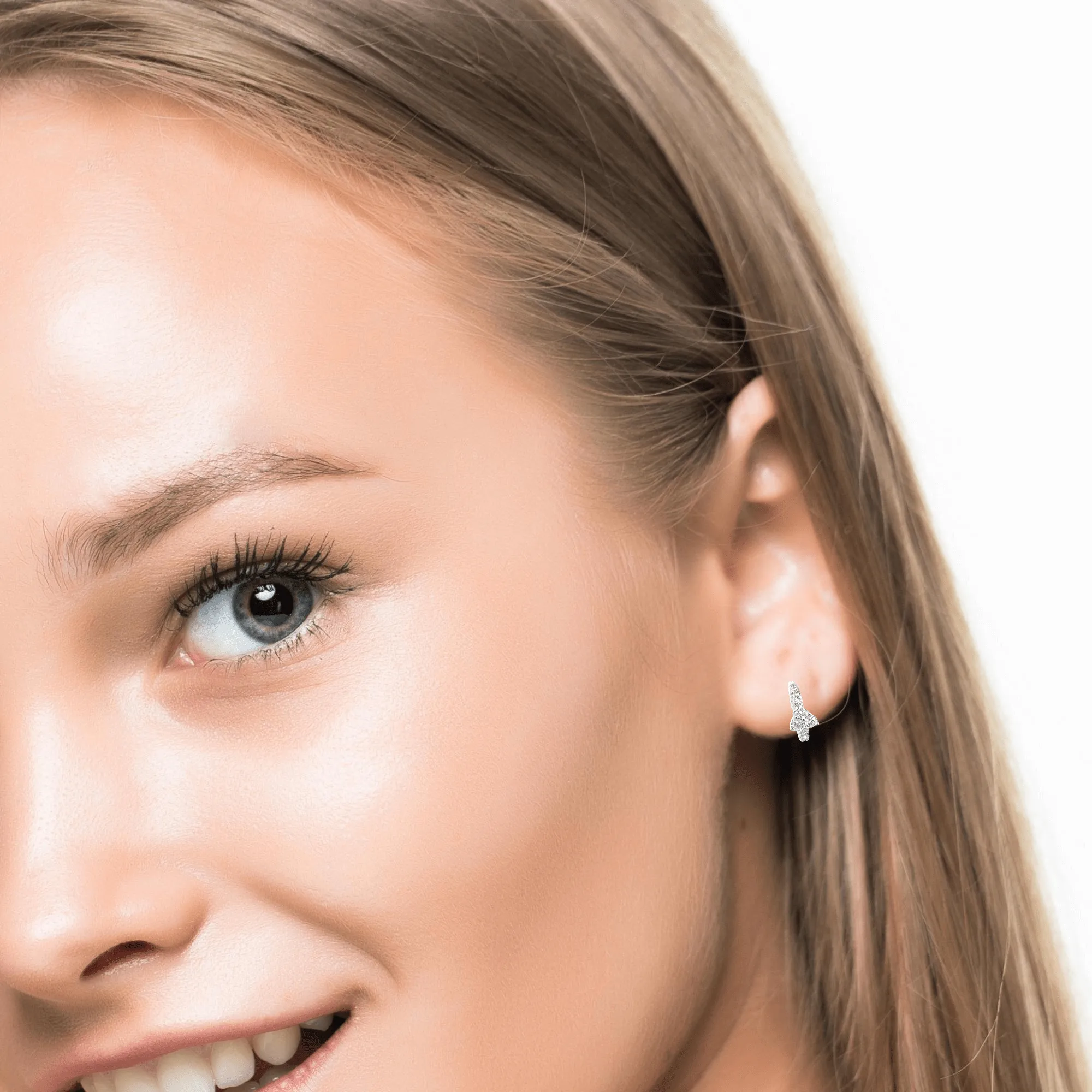 Baikalla 18k White Gold Diamond Hoop Earrings