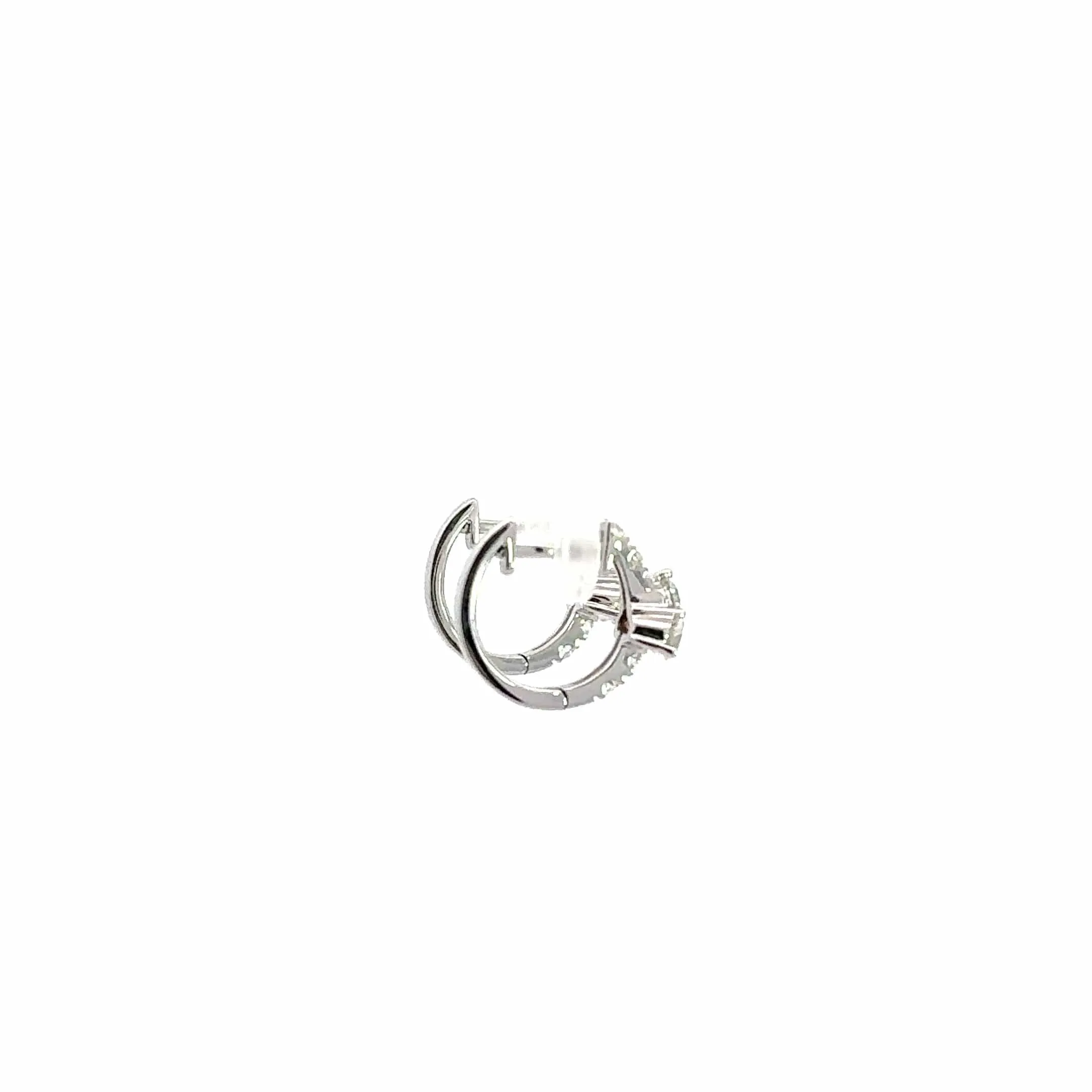 Baikalla 18k White Gold Diamond Hoop Earrings