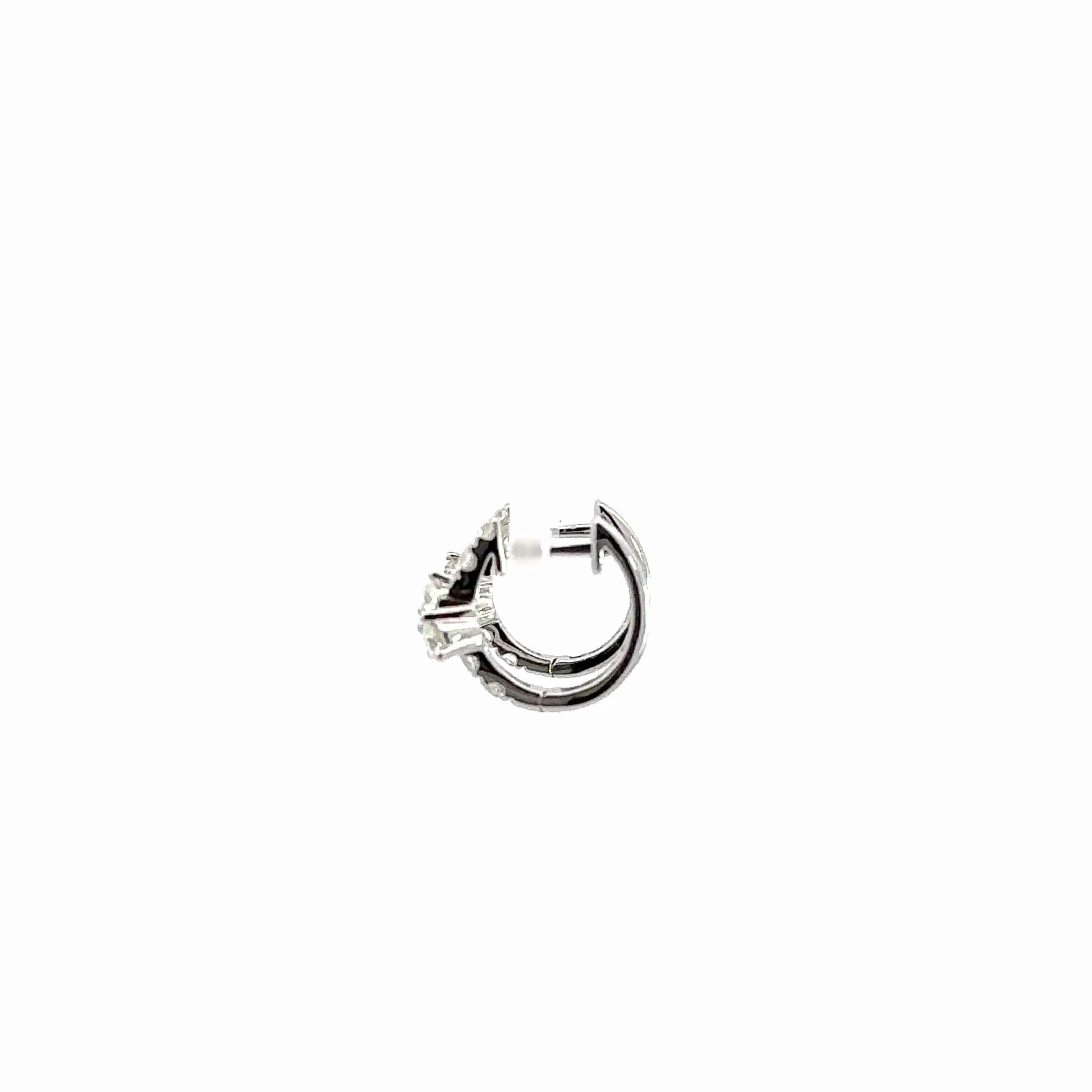 Baikalla 18k White Gold Diamond Hoop Earrings
