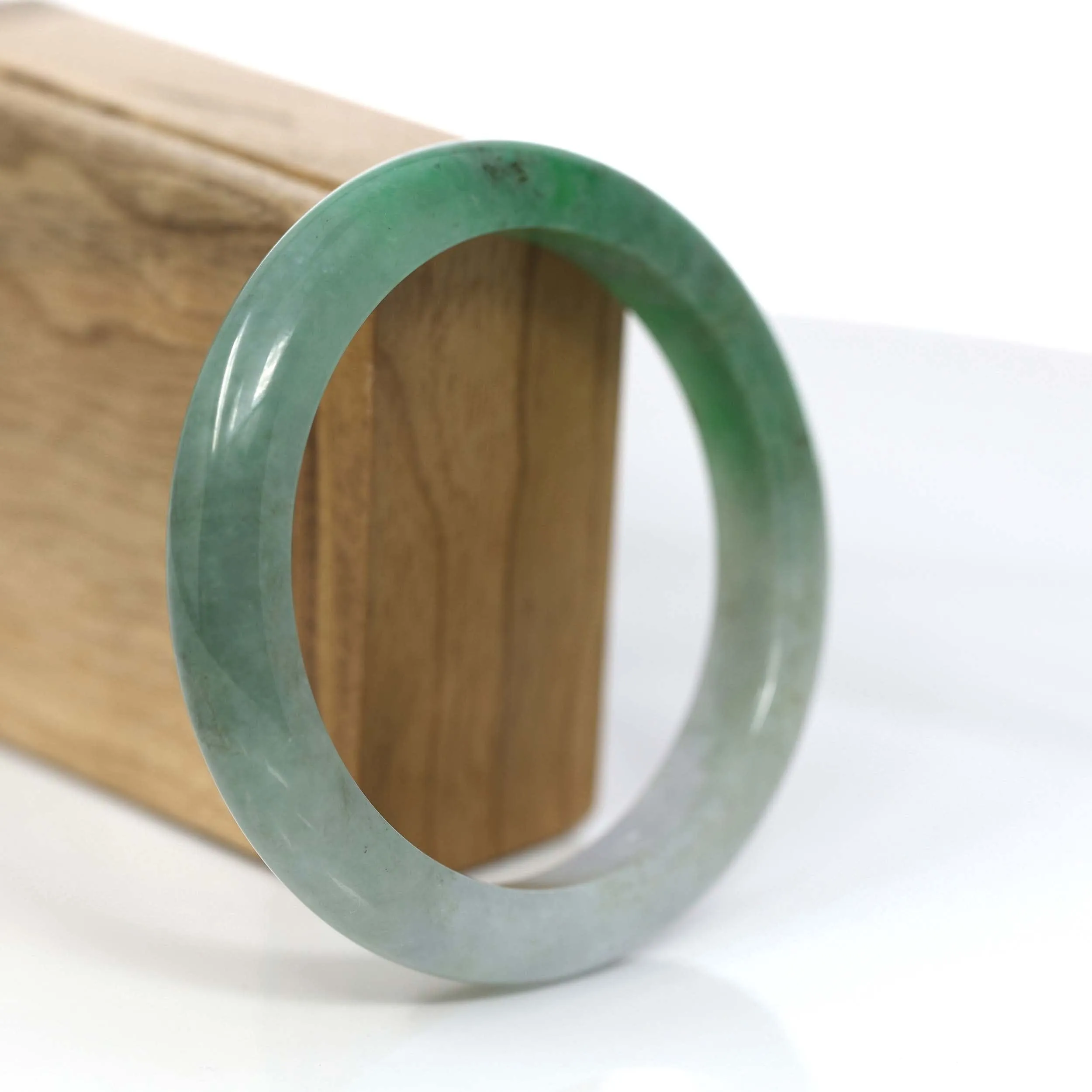 Baikalla Forest Green Classic Real Jadeite Jade Bangle Bracelet (60.53mm) #926