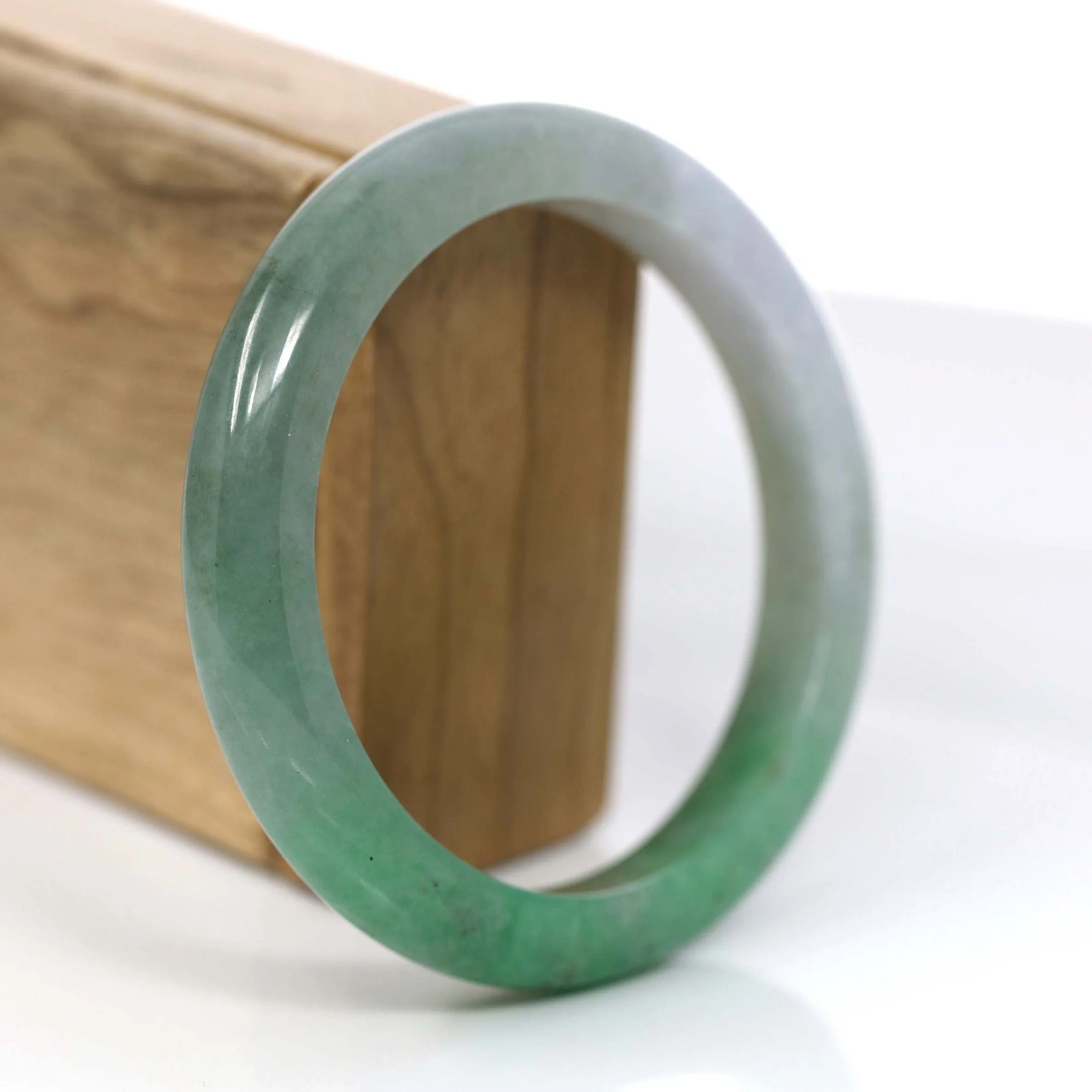 Baikalla Forest Green Classic Real Jadeite Jade Bangle Bracelet (60.53mm) #926