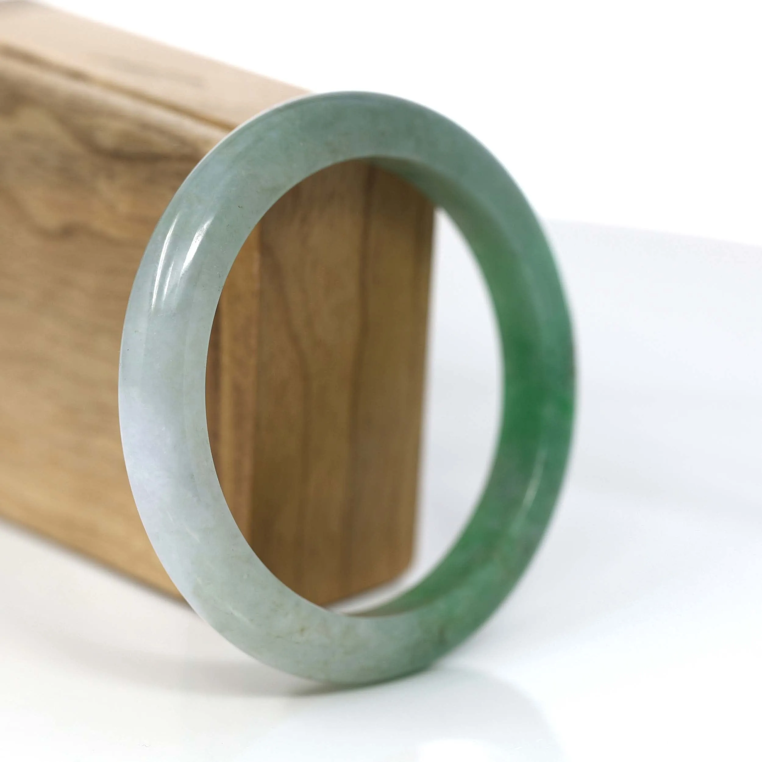 Baikalla Forest Green Classic Real Jadeite Jade Bangle Bracelet (60.53mm) #926