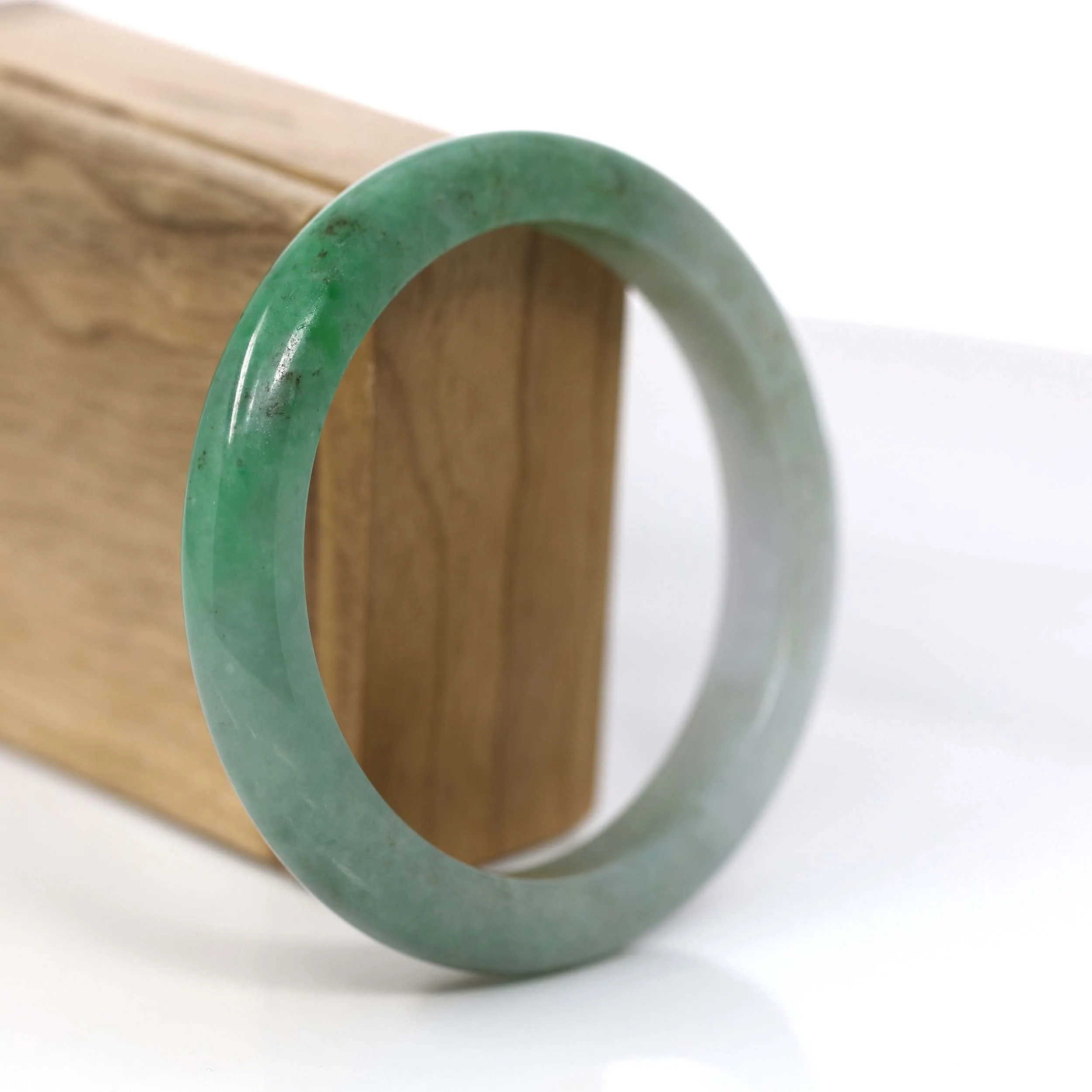Baikalla Forest Green Classic Real Jadeite Jade Bangle Bracelet (60.53mm) #926