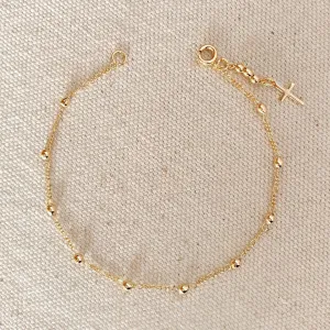 Beaded Bracelet with Cross Charm