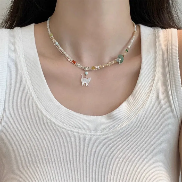 Beaded Cat Necklace
