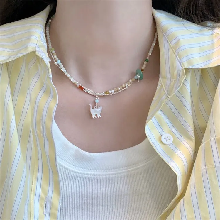 Beaded Cat Necklace