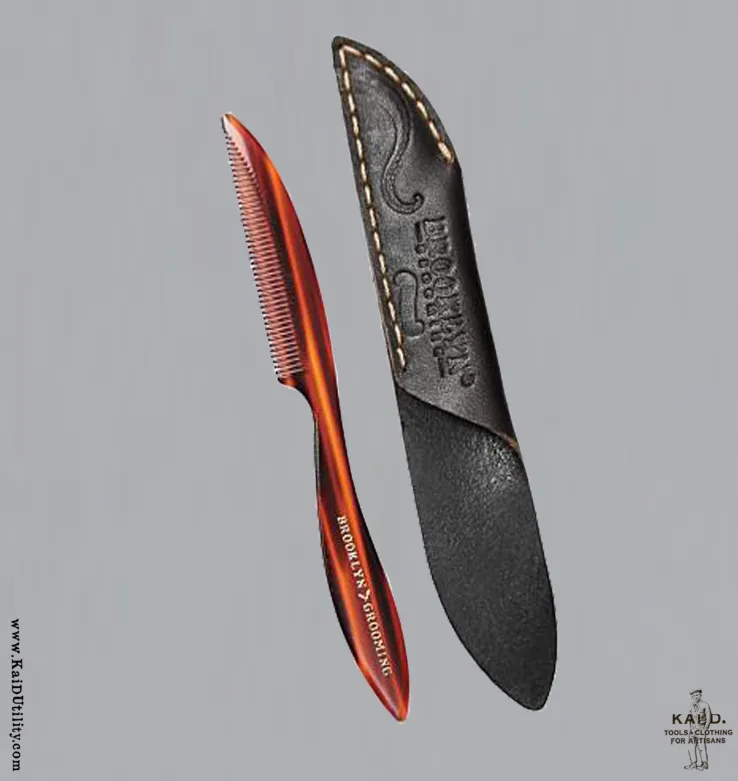 Beard Comb with Leather Sleeve
