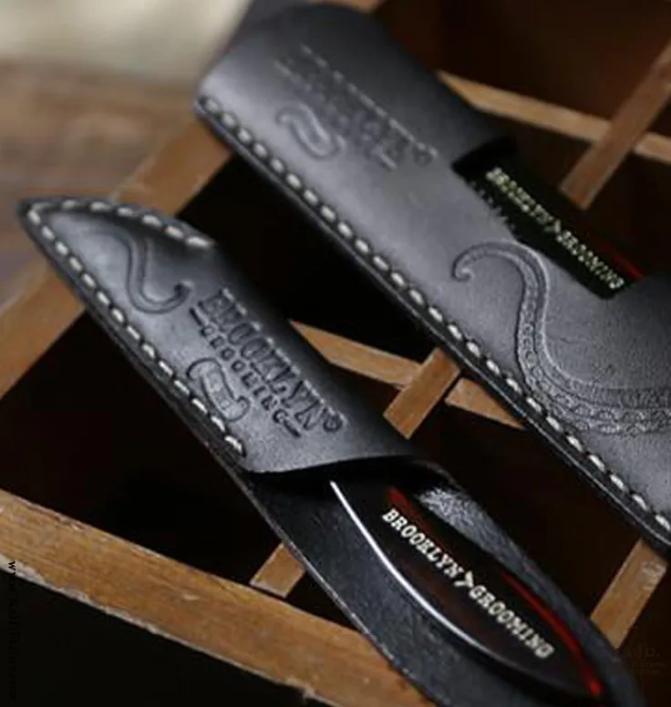 Beard Comb with Leather Sleeve