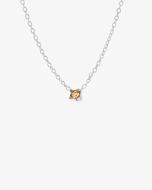 Birthstone necklace silver november