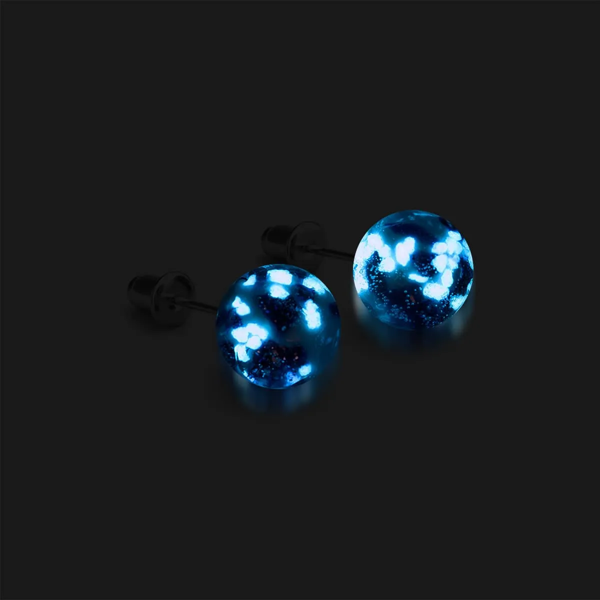 Blue Iris | .925 Sterling Silver | Firefly Glass Stud Earrings