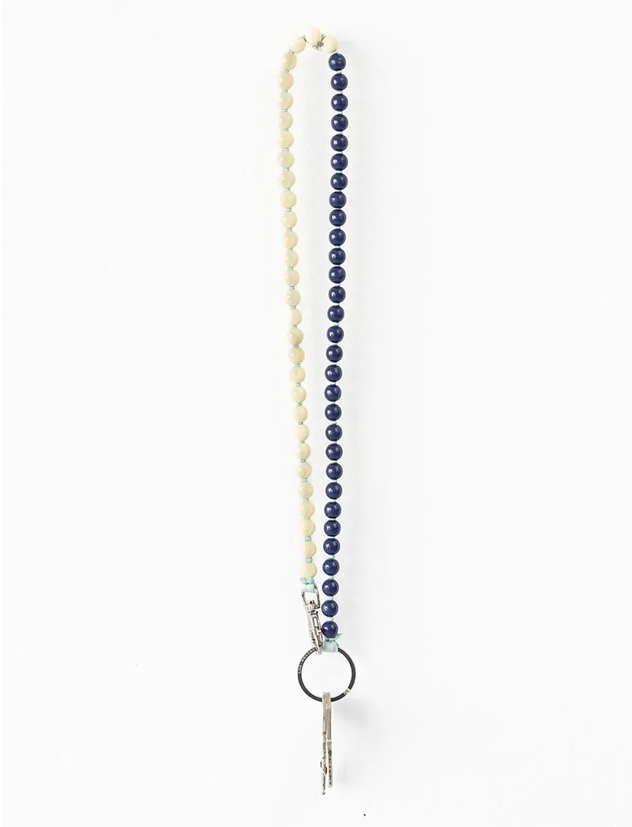 Blueberry and Opal Long Perlen Keychain