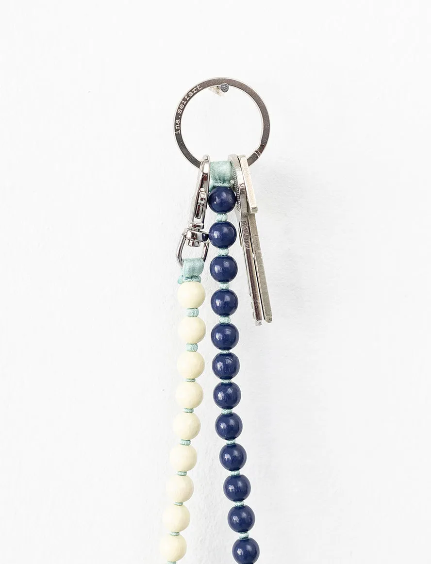 Blueberry and Opal Long Perlen Keychain
