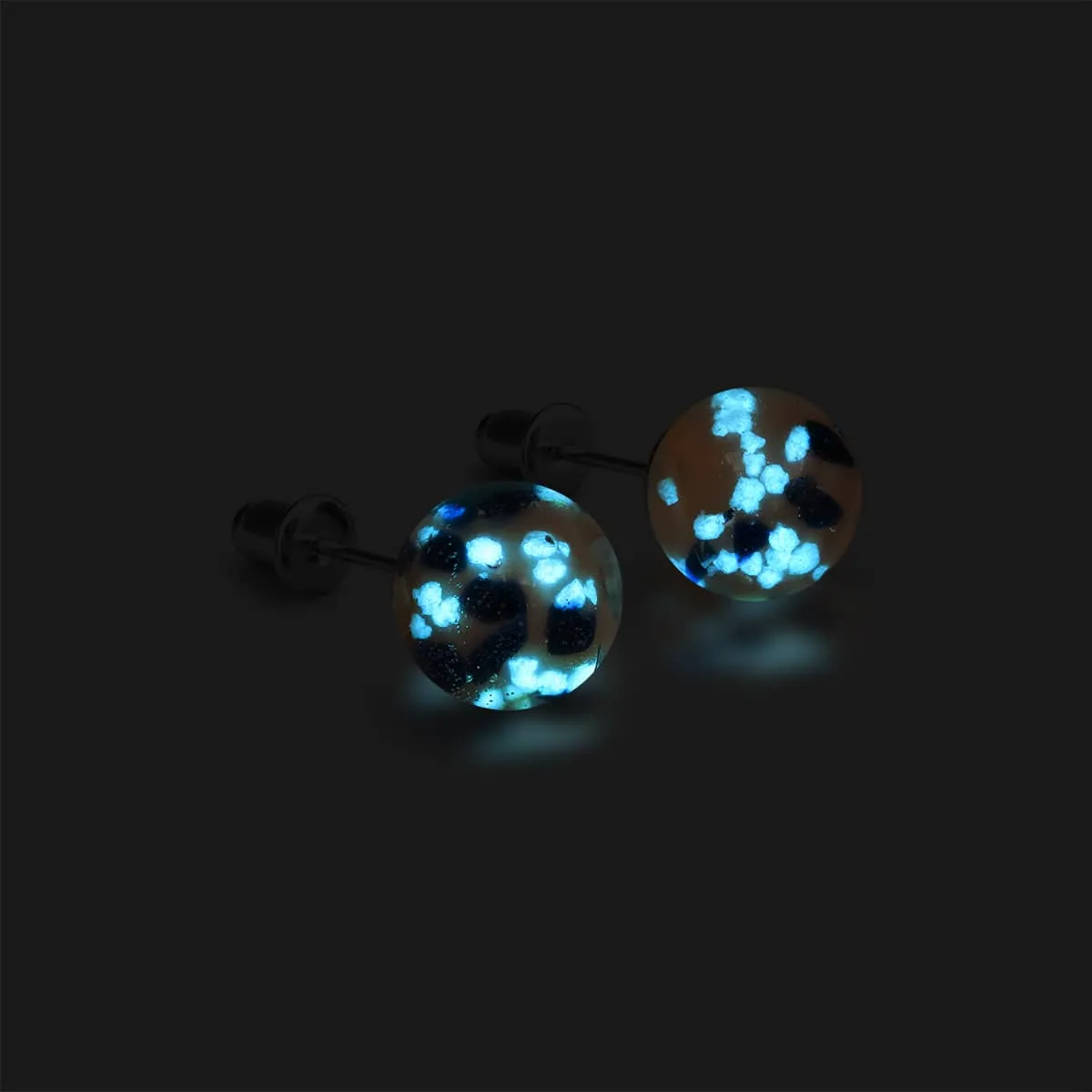 Blueberry Cobbler | .925 Sterling Silver | Firefly Glass Stud Earrings