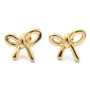 Bow Knot Stud Earrings Gold