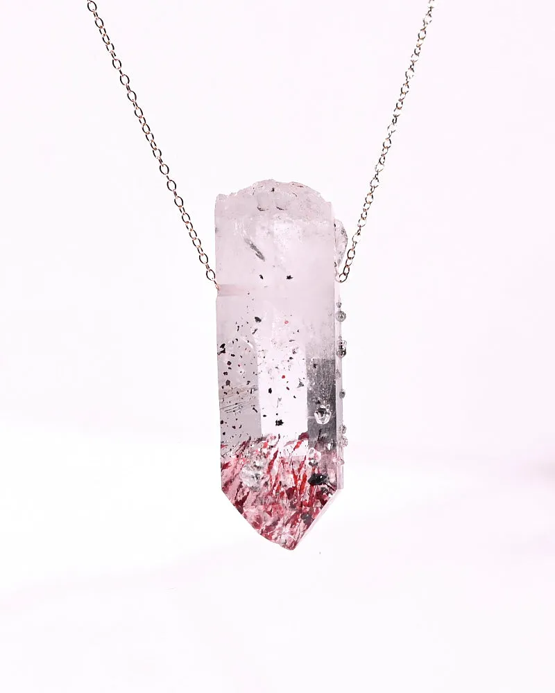 Brandberg Quartz Hematite Necklace 14k Gold