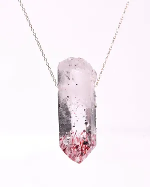 Brandberg Quartz Hematite Necklace 14k Gold