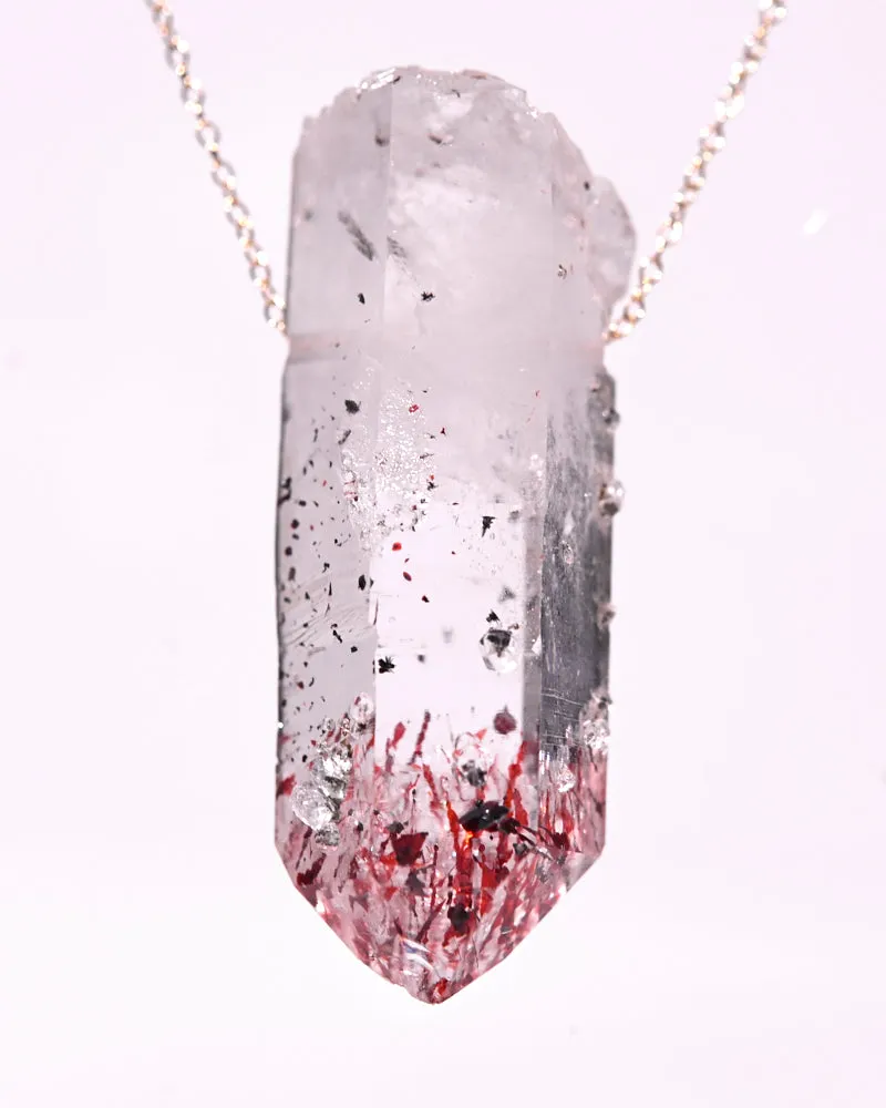 Brandberg Quartz Hematite Necklace 14k Gold