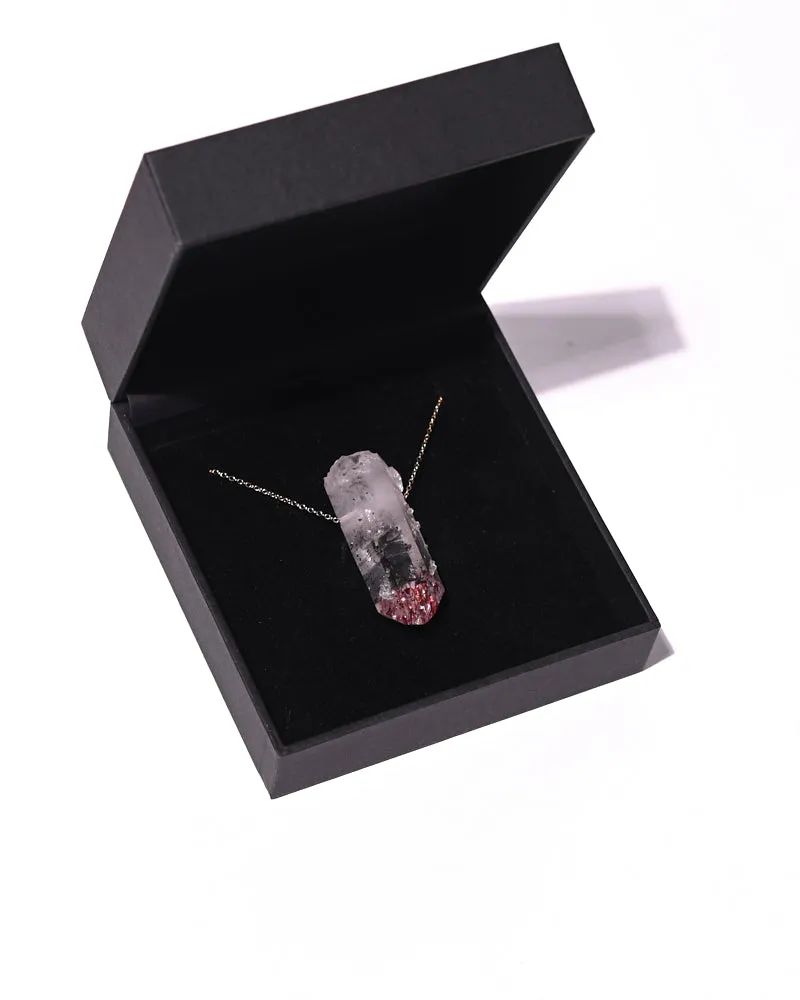 Brandberg Quartz Hematite Necklace 14k Gold