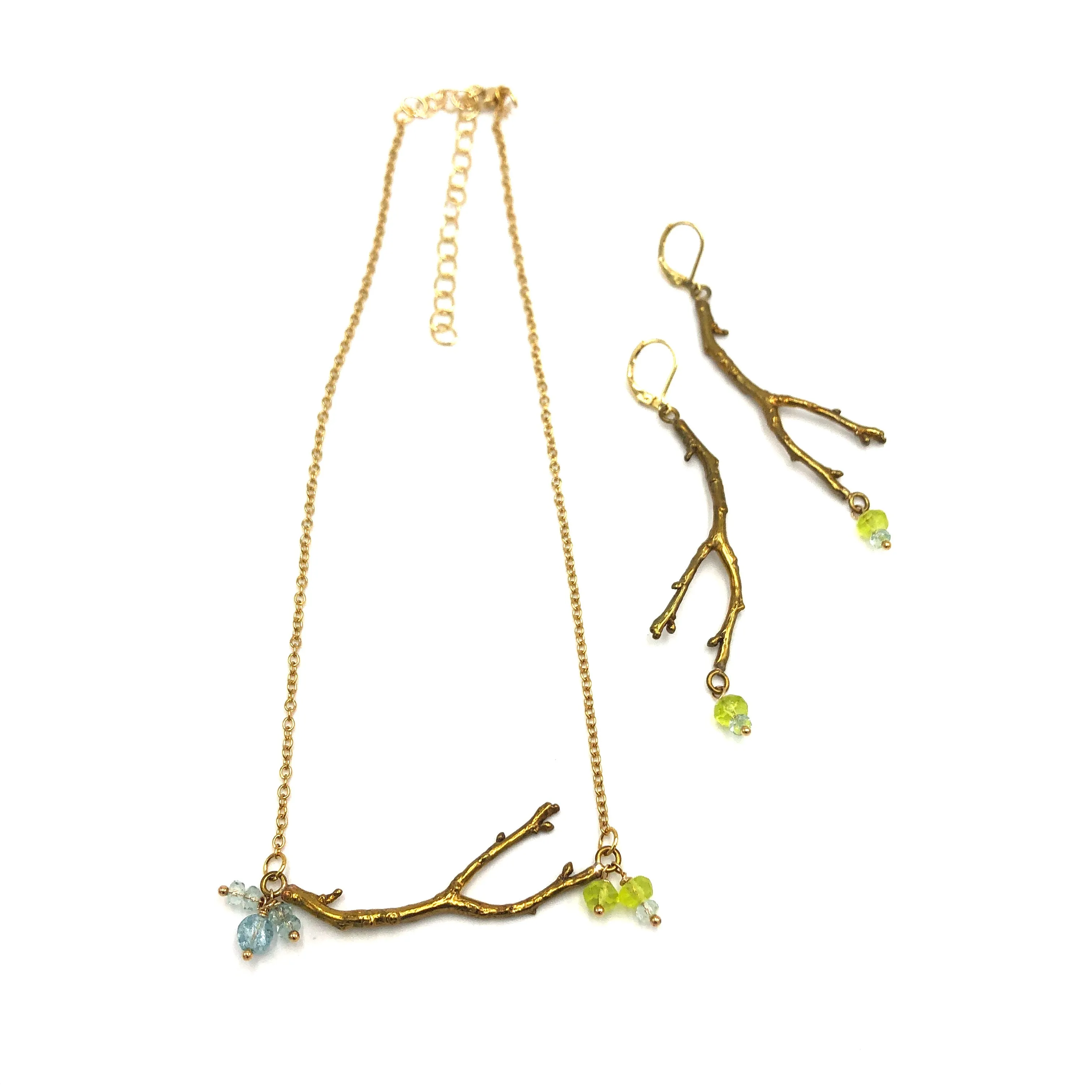 Brass Painted Branch Necklace