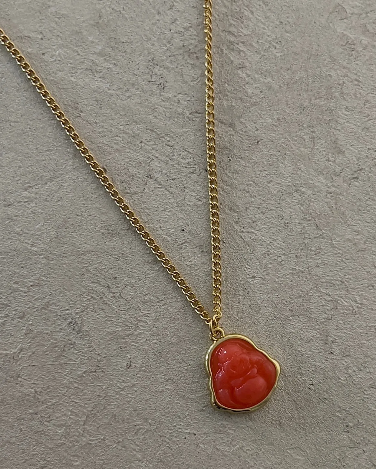 Buddha Necklace Coral
