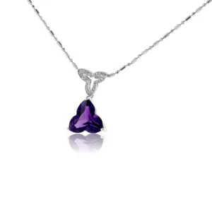 Carved Amethyst and Diamond Pendant