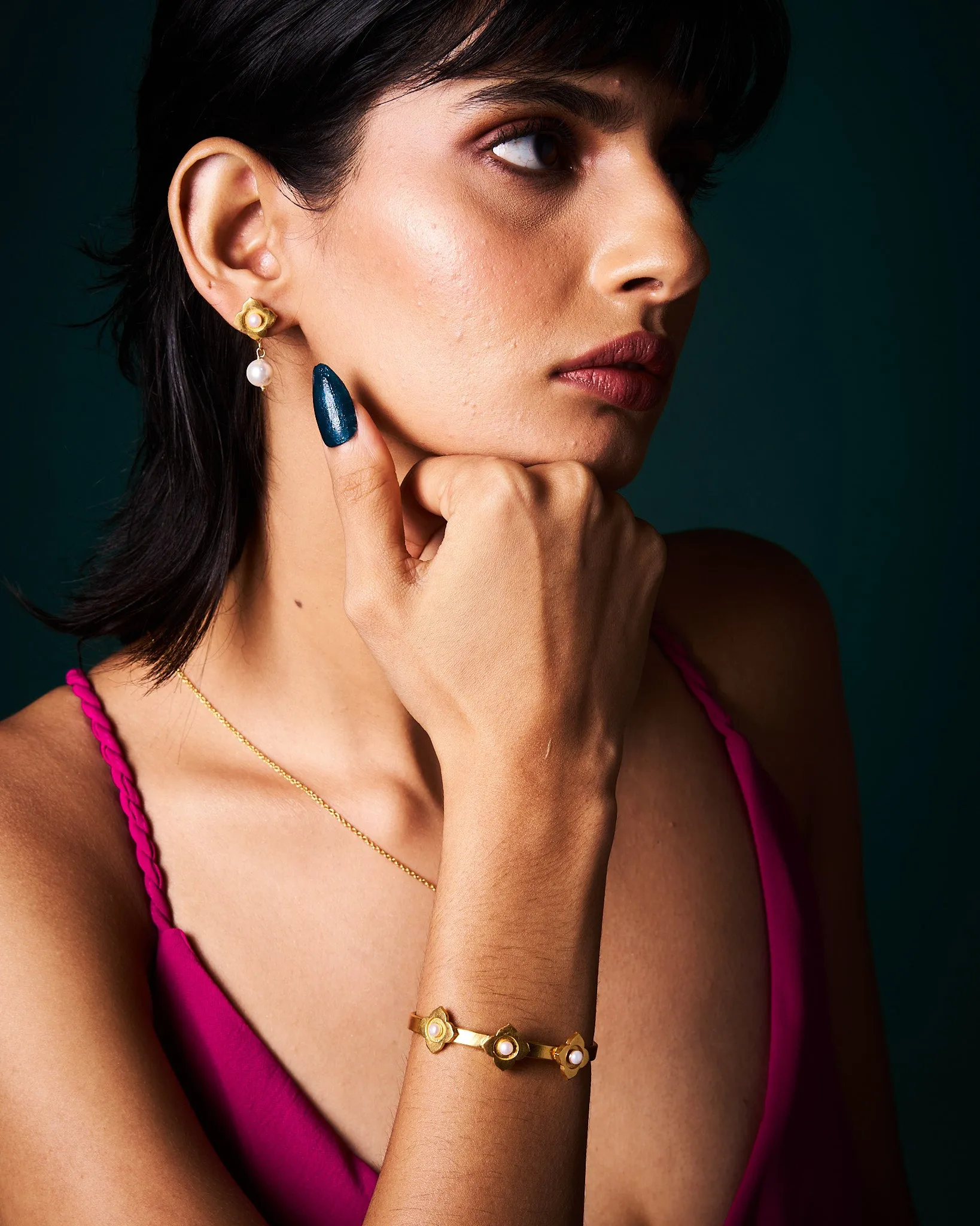 Chameli Jewellery Set - Mismatched Earrings   Long Necklace   Bracelet